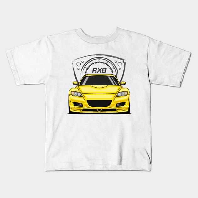 Yellow RX8 JDM Kids T-Shirt by GoldenTuners